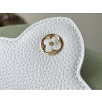 𝐋𝐎𝐔𝐈𝐒𝐕𝐔𝐈𝐓𝐓𝐎𝐍 M22916/M48865 mini Apple green with white chain. This CAPUCINES handbag